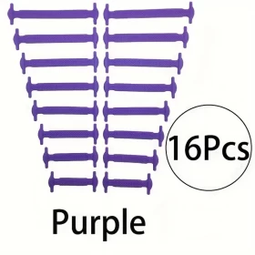No-tie silicone shoelace purple