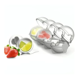 Freeze Big Ice Balls with Silicone Cube Tray