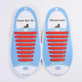 No-tie silicone shoelace Red