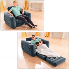 Inflatable Pull-Out Sofa Chair Sleeper that works as a Air Bed Mattress